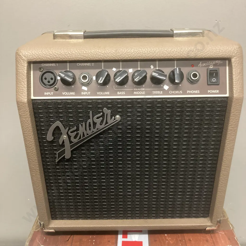 Fender Acoustasonic 15 Acoustic Guitar Amp With Leads Image 1++