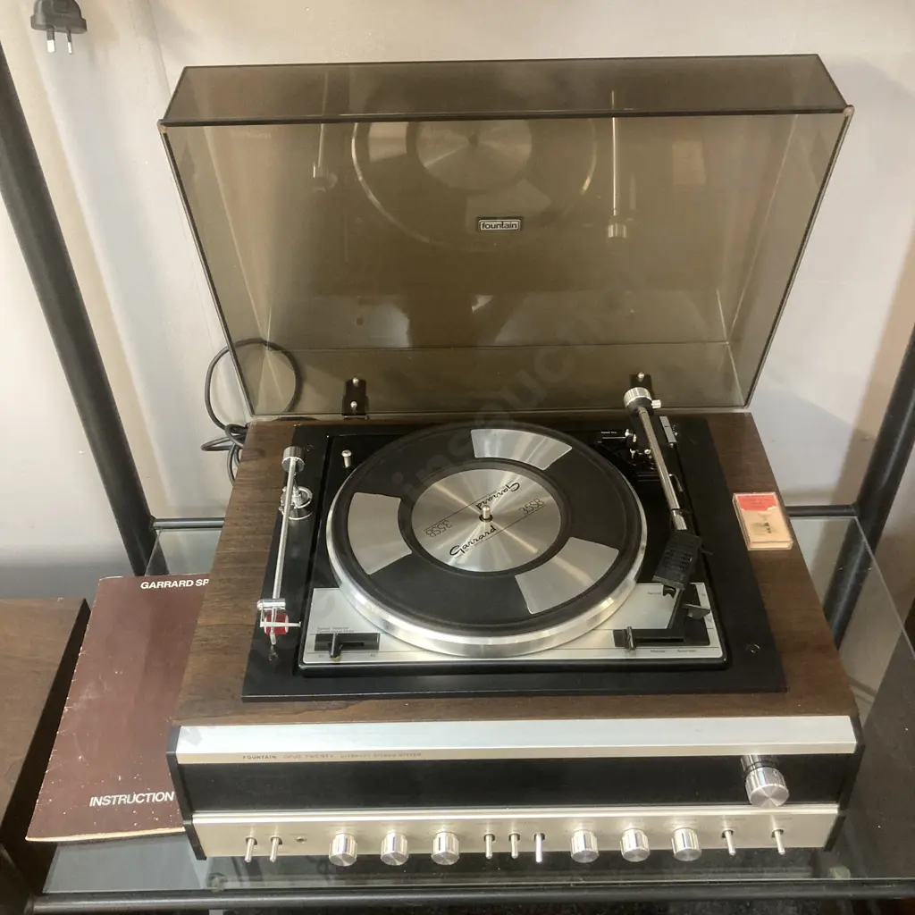 Fountain Opus Twenty Ultra-Fi Stereo. Garrard 35SB Record Changer, 2 Speakers & Manual (One Owner From New) Image 1++
