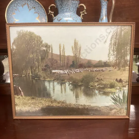 Vintage Hand Coloured Photograph In Glazed Frame, 41 x 52cm