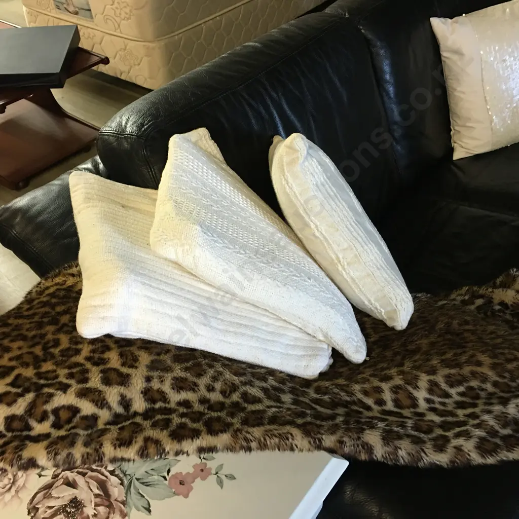 Animal Print Throw & Cream Cushions Image 1++