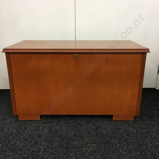 Art Deco Stained Pine Blanket Box H53,W92,D46cm.