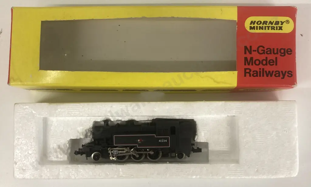 Minitrix N205 N Gauge Class 2MT 2-6-2 41234 in British Railways Black,Boxed Image 1++