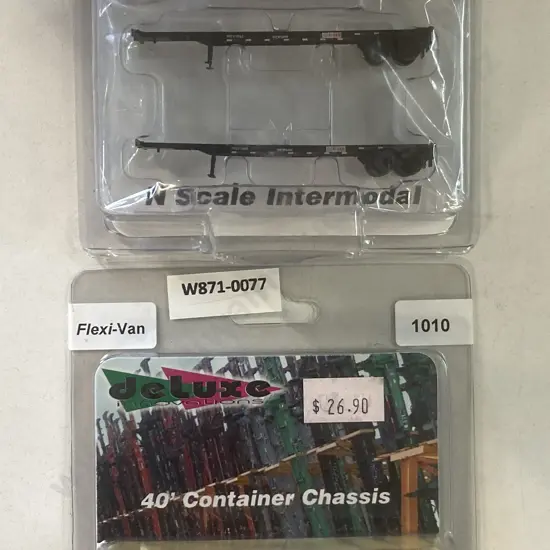 Deluxe Innovations N Scale 1010 Flexi-Van 40' Container Chassis, 2 x 2-Packs