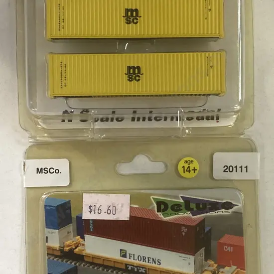 Deluxe Innovations N Scale 20111 MSCo 40' Hi-Cube Containers, 2 x 2-Packs