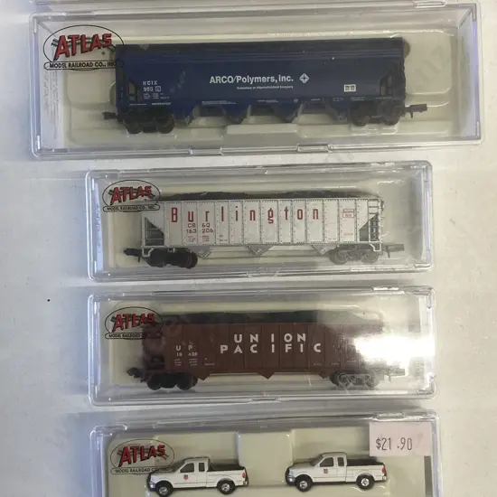 Boxed Atlas N Scale Rolling Stock x 5, 1997 Ford F-150 & Caboose 3828 UP