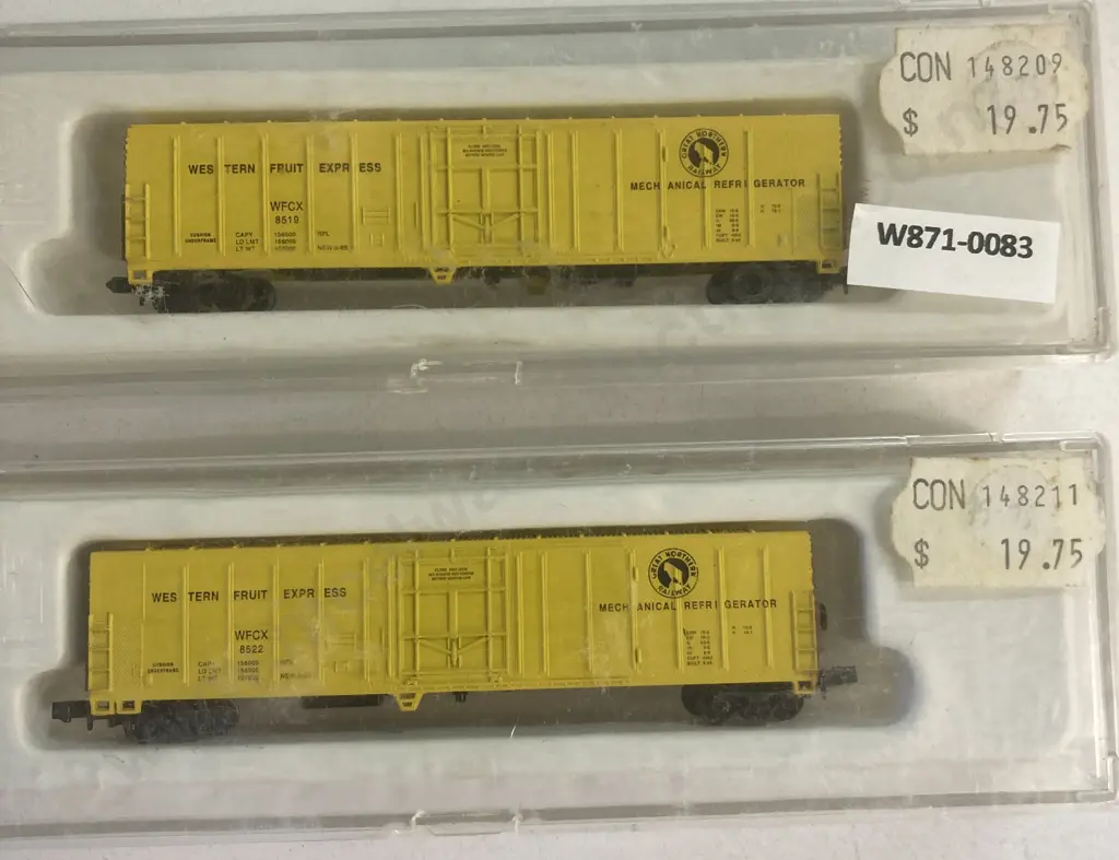Con-Cor N Scale Western Fruit Express Mechanical Reefer x 2, Boxed Image 1++