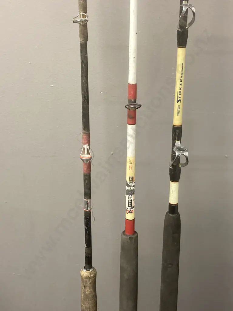 Vintage Fishing Rods x 3 - Early 90's Quality Made Triton Stoker 24Kg 1.73m, Made By Kelsco Sports, New Zealand Image 1++