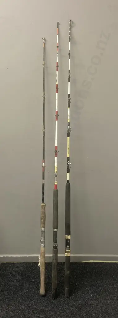 Vintage Fishing Rods x 3 - Early 90's Quality Made Triton Stoker 24Kg 1.73m, Made By Kelsco Sports, New Zealand Image 1++