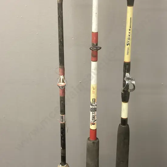 Vintage Fishing Rods x 3 - Early 90's Quality Made Triton Stoker 24Kg 1.73m, Made By Kelsco Sports, New Zealand