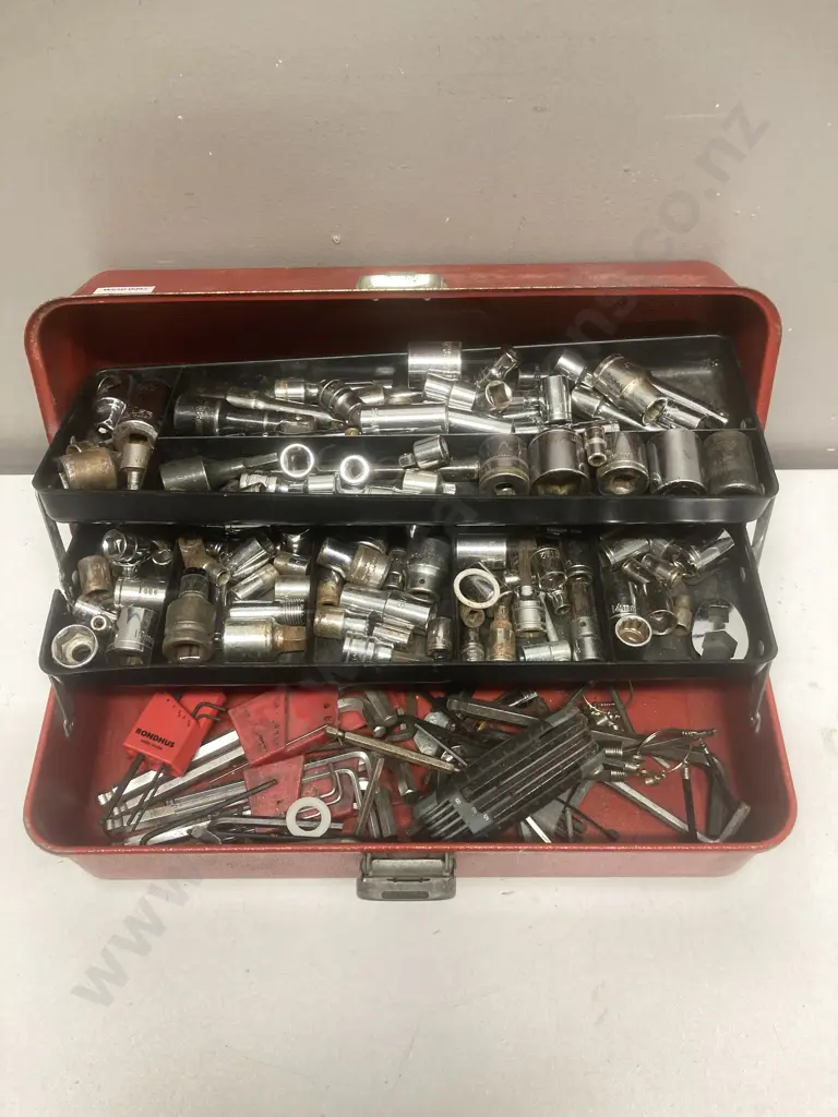 Red Steel Toolbox, Sockets & Allen Keys Etc Image 1++