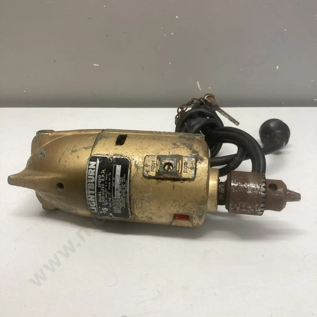 Lightburn & Co Antique 3/8th Dual Speed Power Drill (Vintage Condition) Image 1++