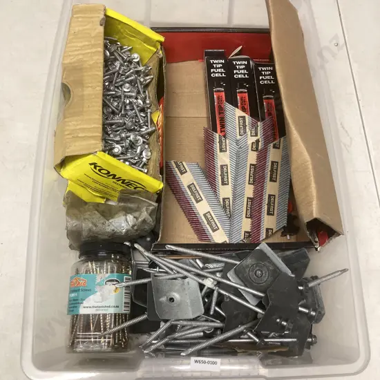 Box Lot Fuel Cells, Nails, Screws Etc