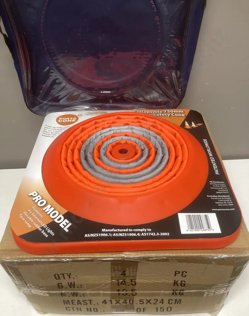 NEW - 750mm Pro Collapsible Safety Cone - PortaCone - x 4 Image 1++