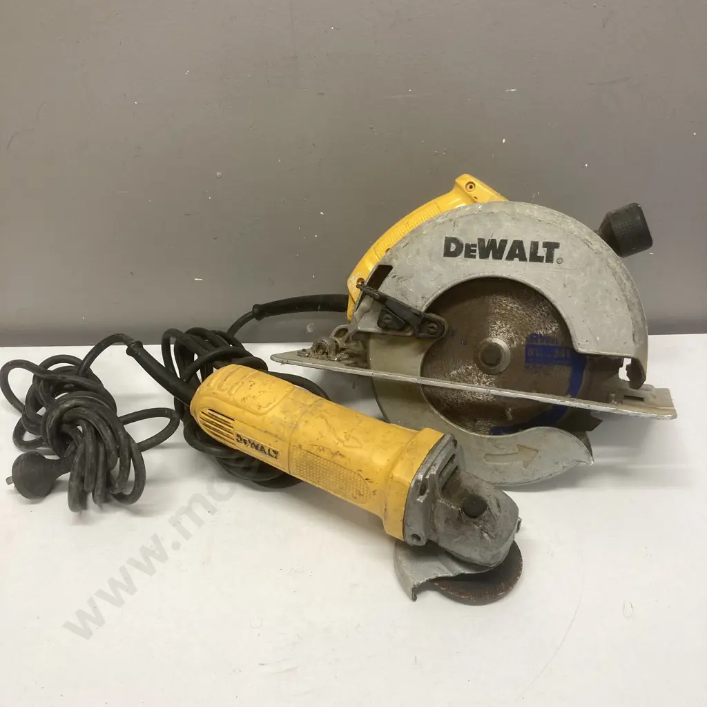 DeWalt D28108-XE 100mm Small Angle Grinder & DW334-46 210mm Circular saw Image 1++