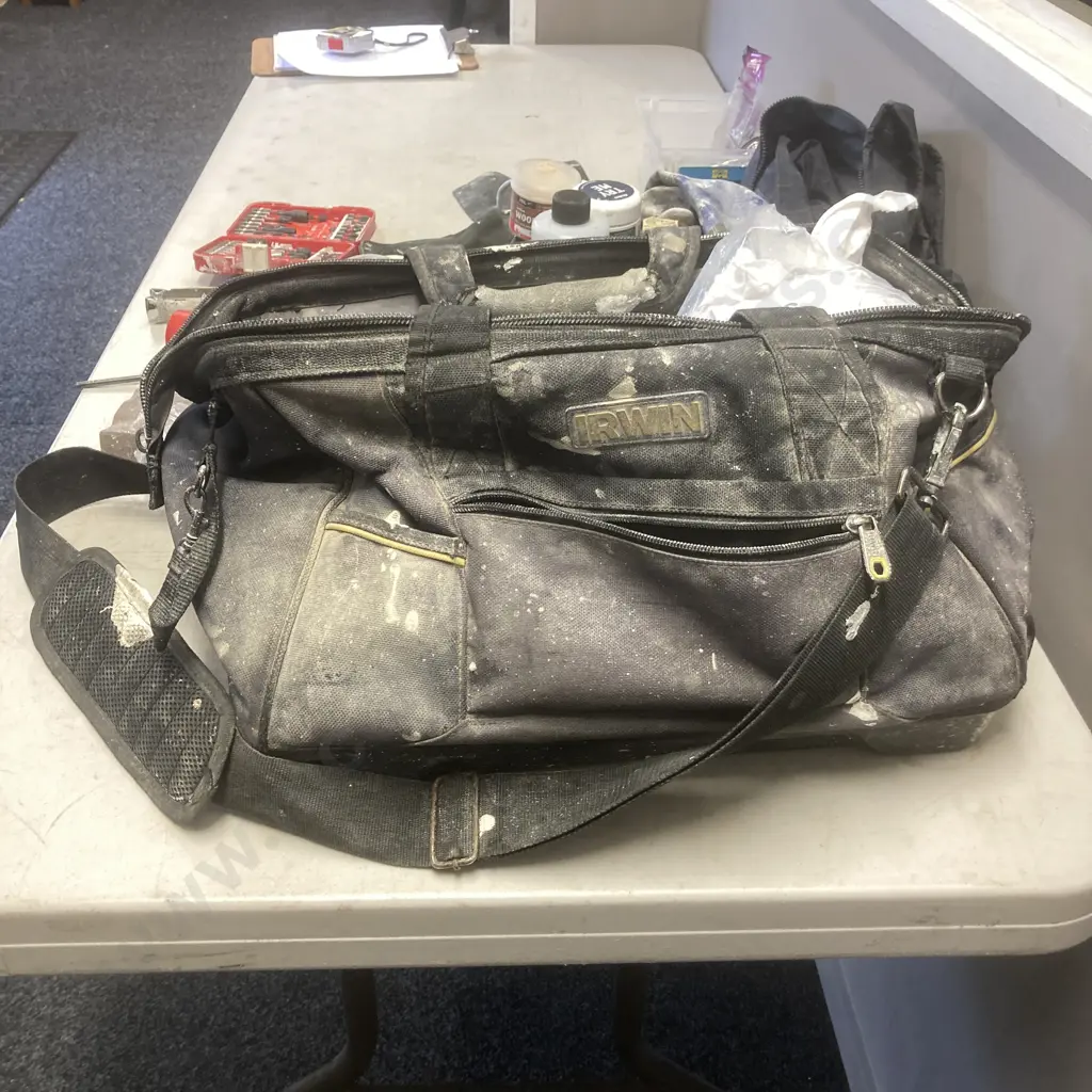 Irwin Carry Bag, Plastering Gear, Rivet Coat, Leather Tool Pouch Etc Image 1++