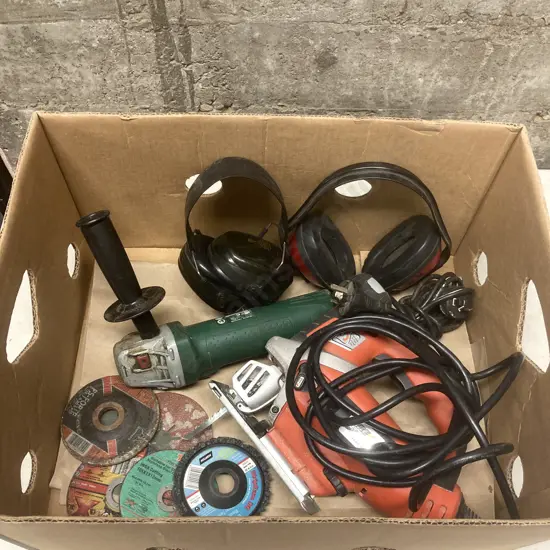 Box Lot Power Tools, Ear Muffs Etc