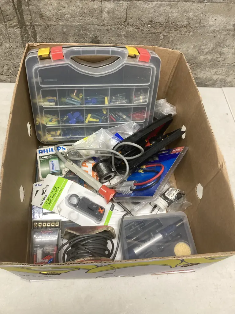 Box lot Electrical, Soldering Etc Image 1++