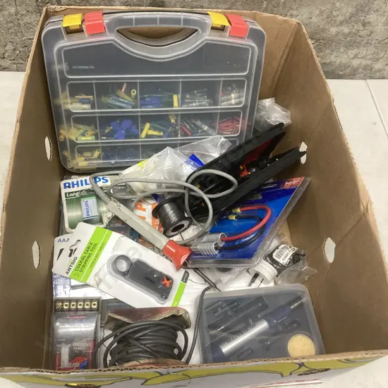 Box lot Electrical, Soldering Etc