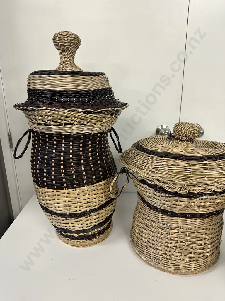 Selection Of Reto Cane Ware Including Ali Baba Basket Etc Image 1++