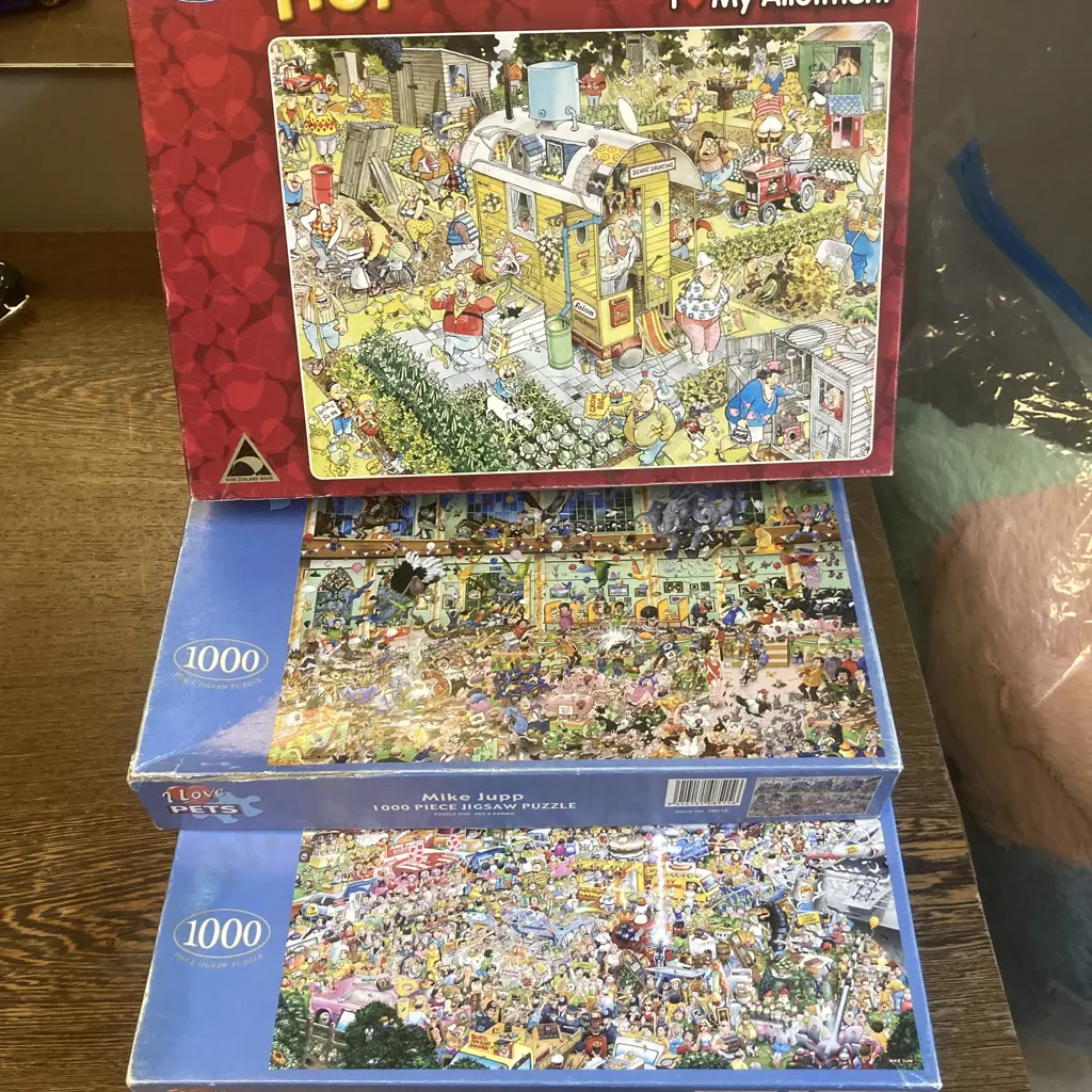 Lot of 7 1000 Piece Puzzles, Jan Van Haasteren, Mike Jupp Etc Image 1++