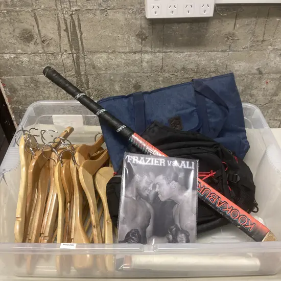 Box lot Bags, Hockey Stick Etc