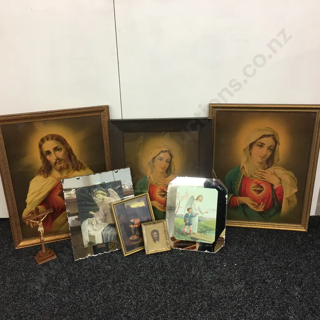 Vintage Religious Themed Artwork & Cross Image 1++