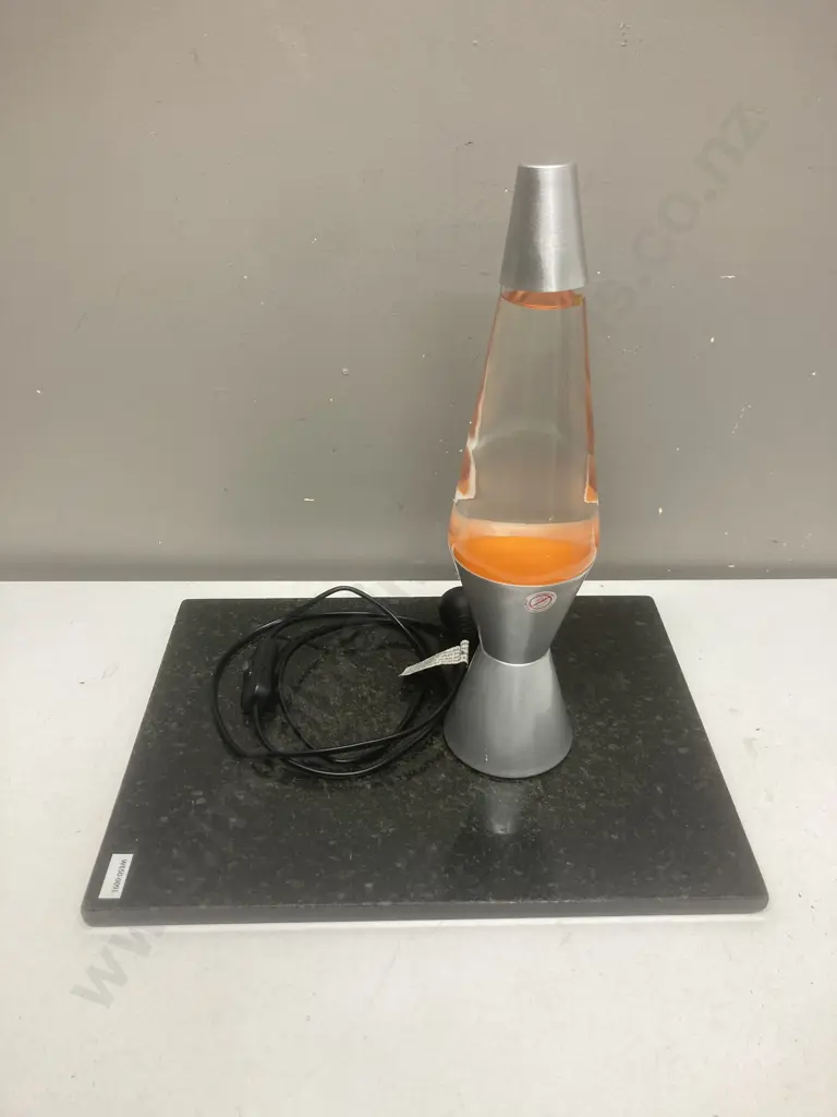 Lava Lamp & 40 x 30cm Black Marble Cutting Board Image 1++