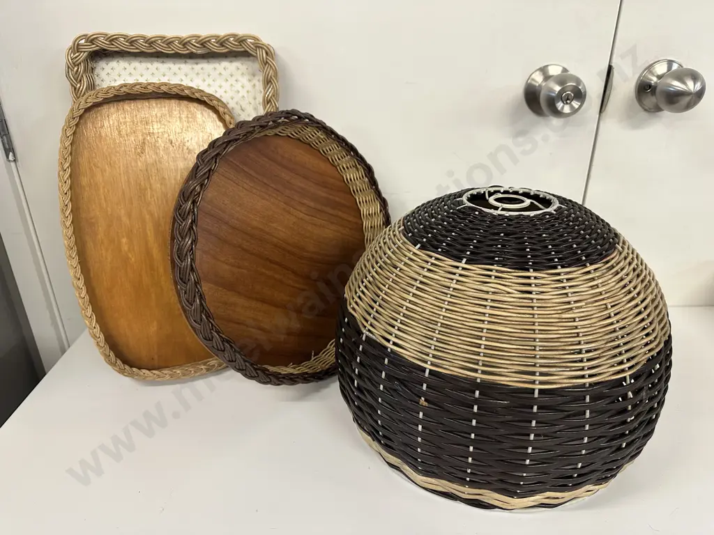 Selection Of Retro Cane Ware Including Light Shade Etc Image 1++