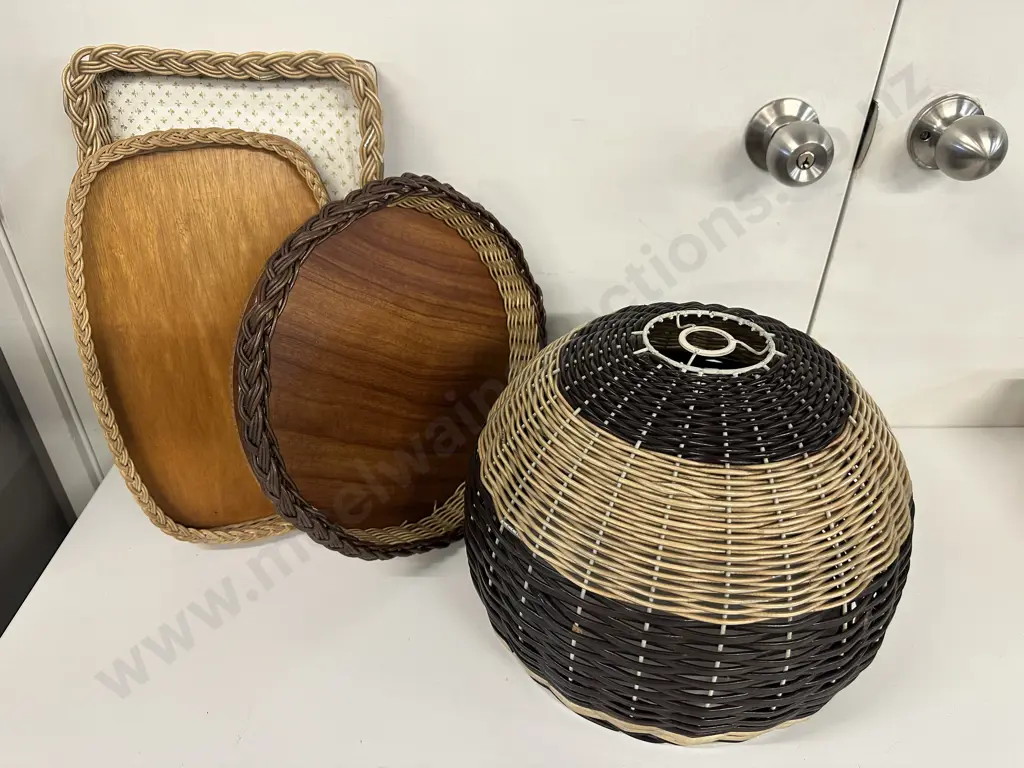 Selection Of Retro Cane Ware Including Light Shade Etc Image 1++