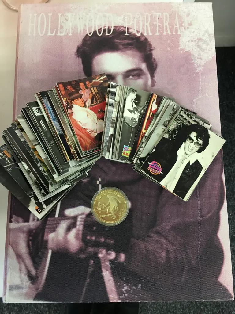 Elvis Presley Collectors Cards, Coin & Storage Box Image 1++