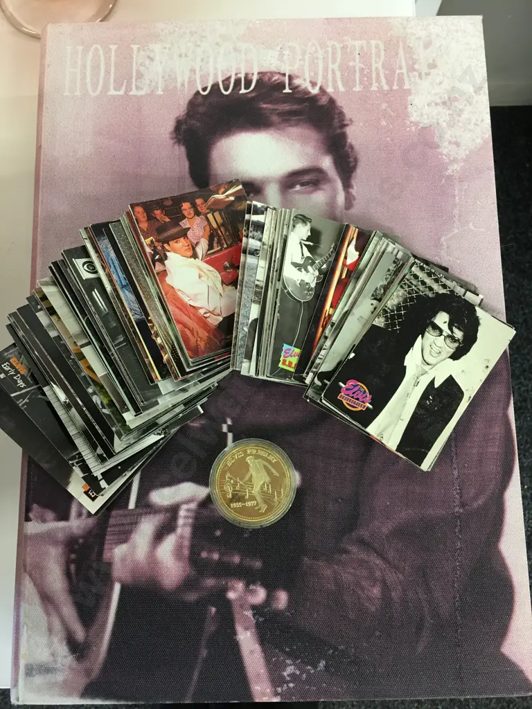 Elvis Presley Collectors Cards, Coin & Storage Box Image 1++