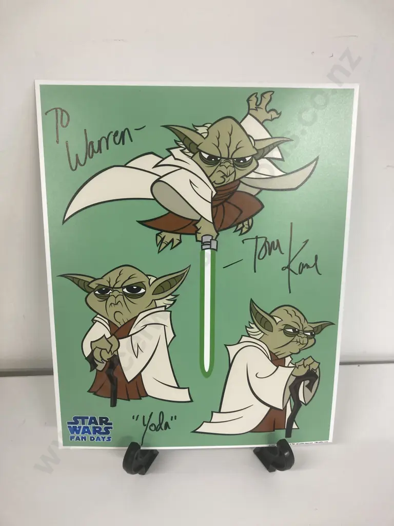 Tom Kane Autographed Signed Yoda 8x10" Photo Star Wars Image 1++