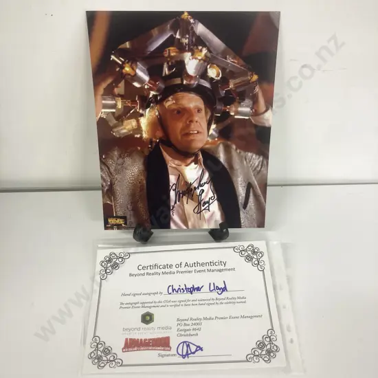 Christopher Lloyd Autographed Photo from Back To The Future with COA, 10x8"