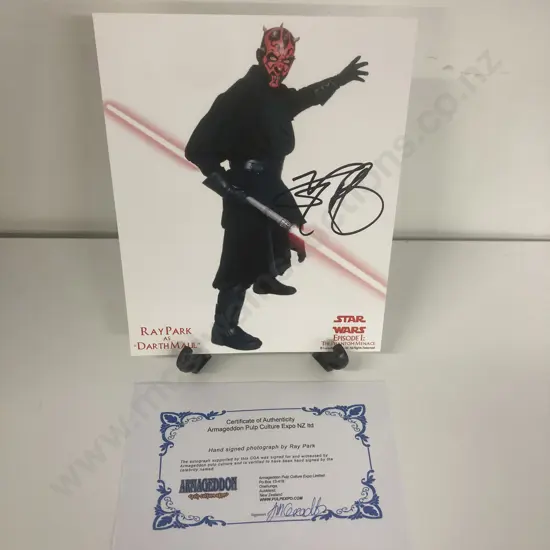 Star Wars Actor Ray Park - Darth Maul Autographed Photo from Episode 1 The Phantom Menace with COA, 25 x 20cm
