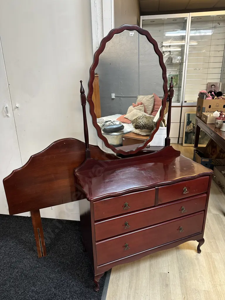 Queen Anne Mahogany 2 Piece Bedroom Suite Including a Single Headboard Image 1++