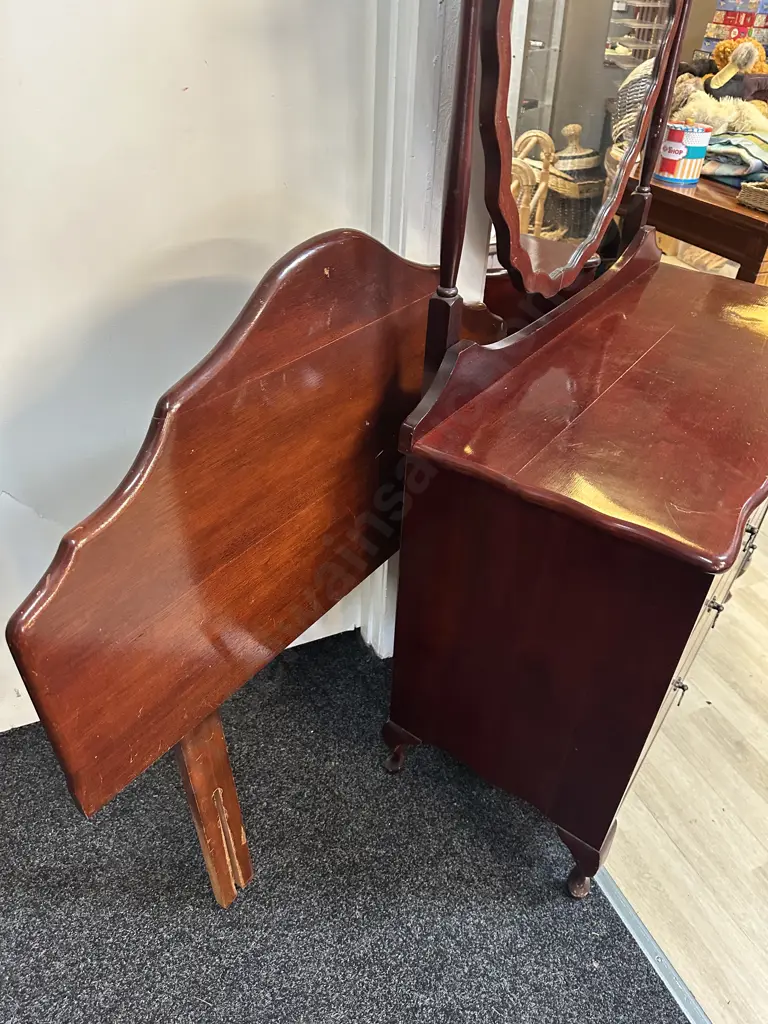 Queen Anne Mahogany 2 Piece Bedroom Suite Including a Single Headboard Image 1++