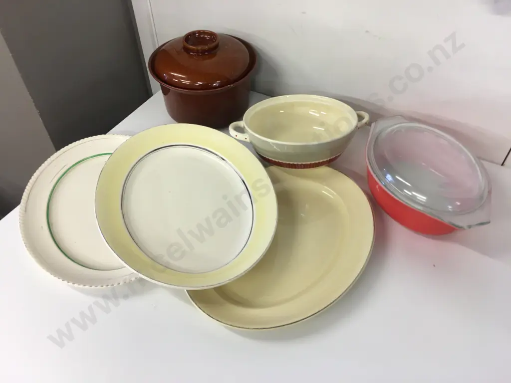 Selection Of Large Serving Plates, NZ Made Casserole Dish Etc Image 1++
