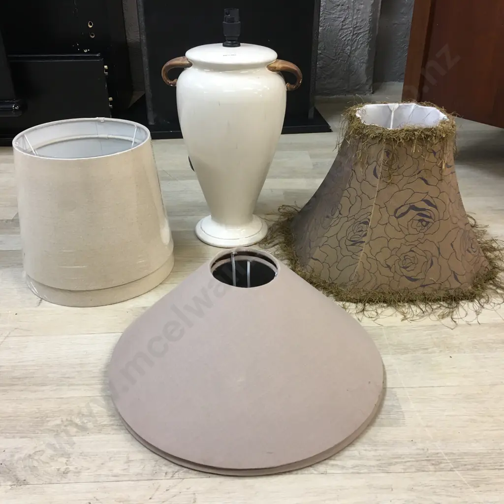 Cream Table Lamp Base H45cm With Assorted Shades Image 1++