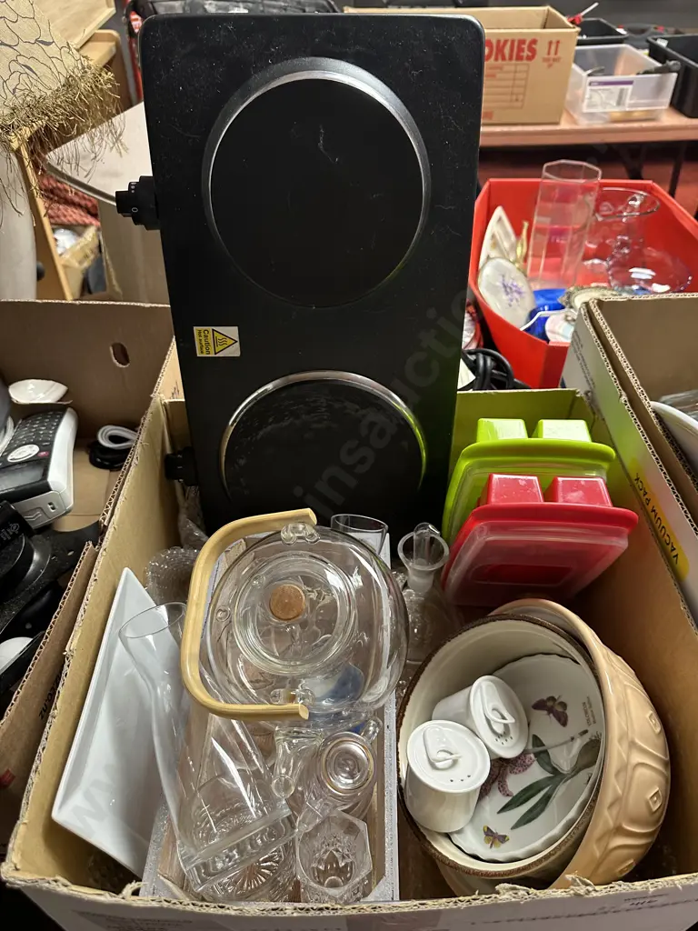 Box Lot Double Element Benchtop Hotplate, Cookware, Glassware & Plasticware Image 1++
