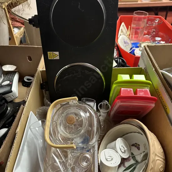 Box Lot Double Element Benchtop Hotplate, Cookware, Glassware & Plasticware