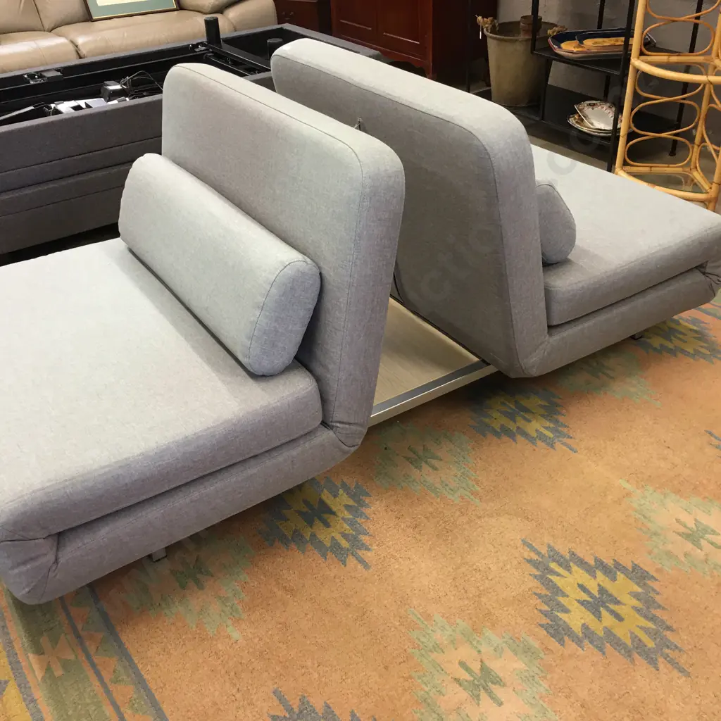 Nood Swizzle Sofa Bed In Pale Grey Colour. H79 W184 D79cm Image 1++