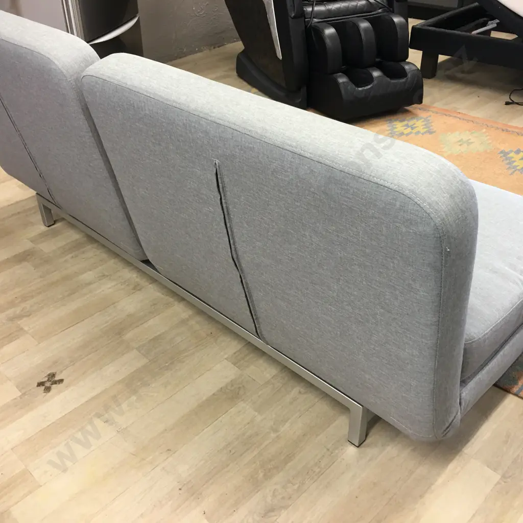 Nood Swizzle Sofa Bed In Pale Grey Colour. H79 W184 D79cm Image 1++