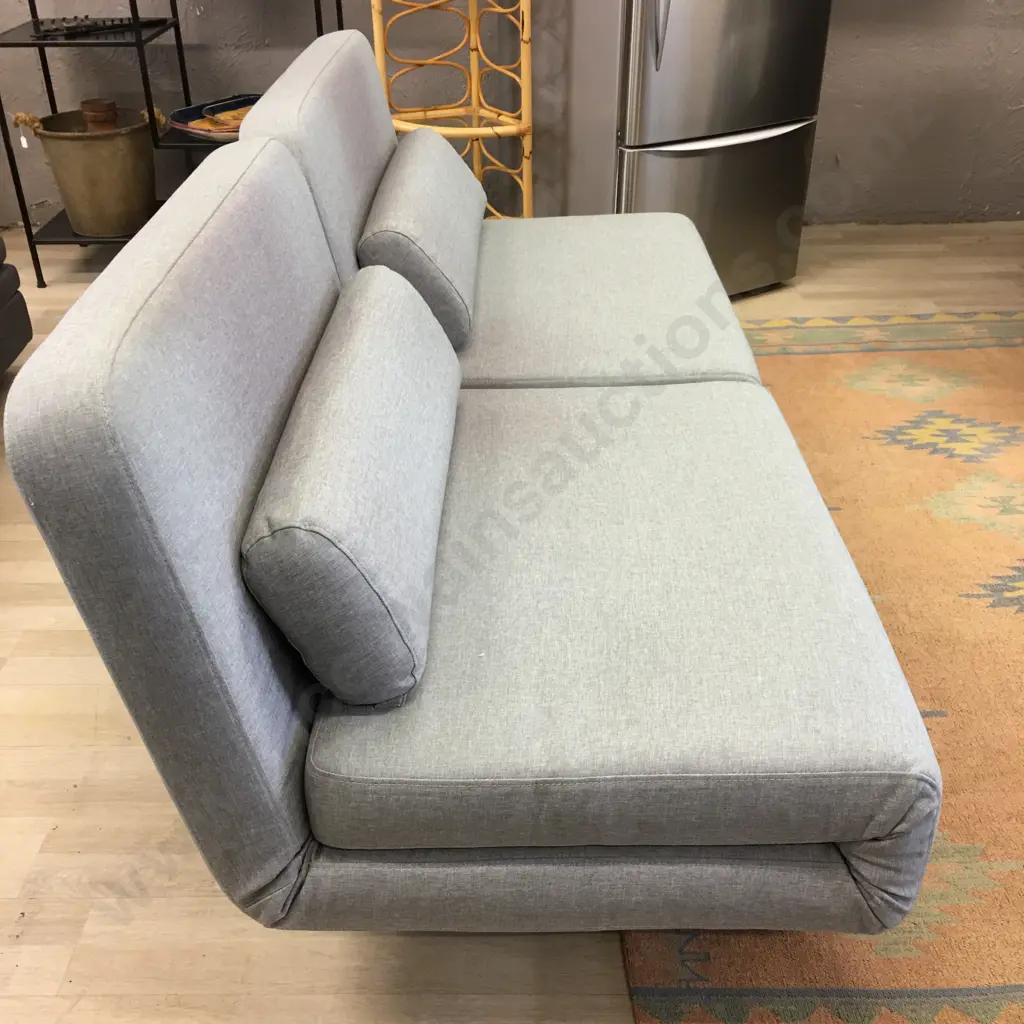 Nood Swizzle Sofa Bed In Pale Grey Colour. H79 W184 D79cm Image 1++