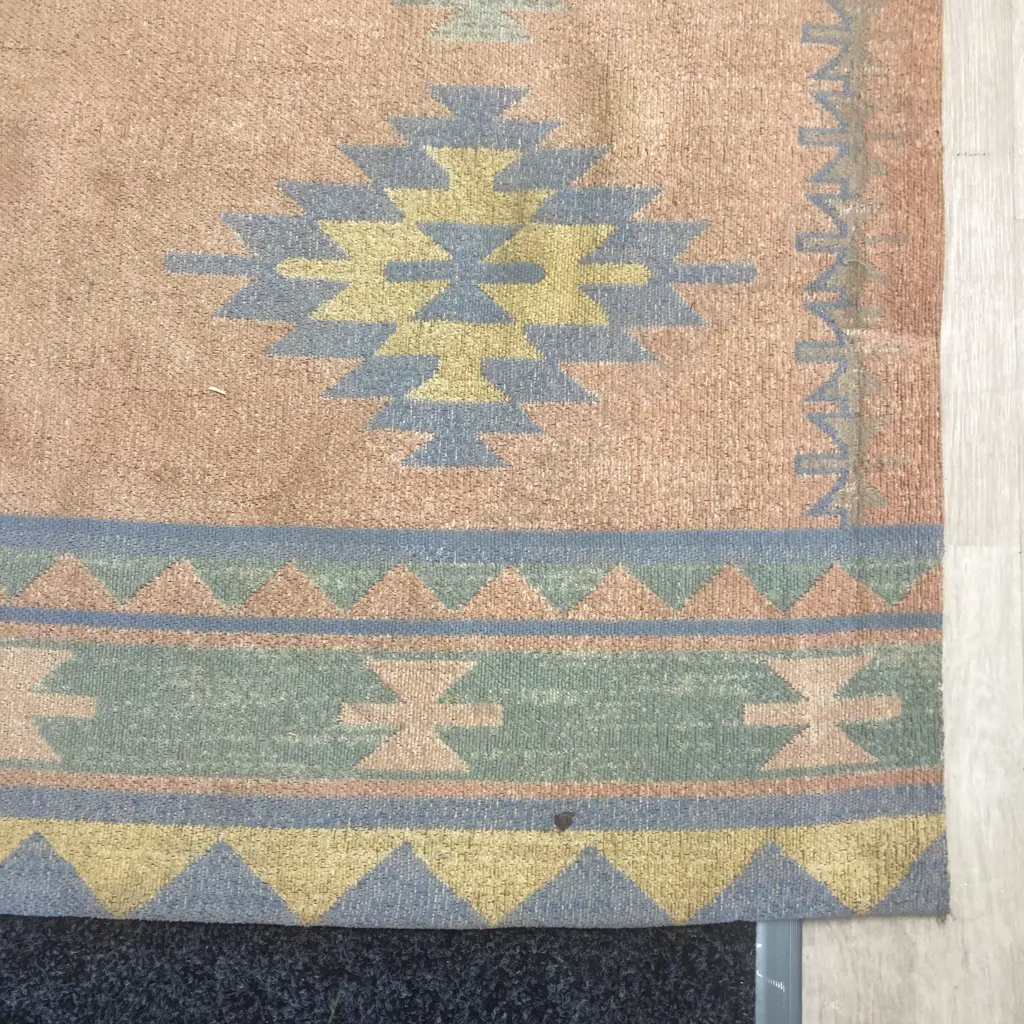 Miss Amara Floor Rug - Terracotta / Blue / Green / Yellow. 168 x 231cm Image 1++