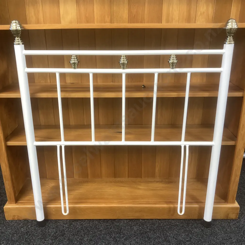 Vintage White Metal Single Headboard Image 1++