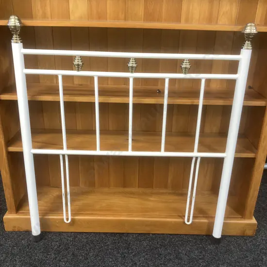 Vintage White Metal Single Headboard