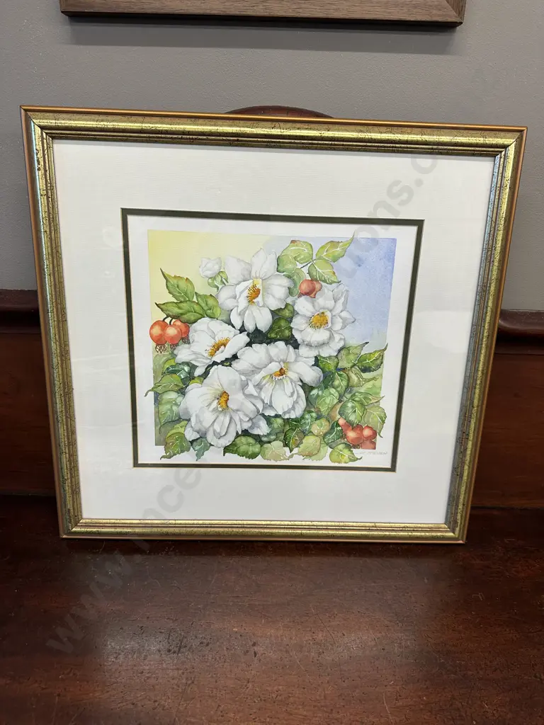 Framed Water Colour Titled Rosa Nevada Artist Lee McEwen Image 1++