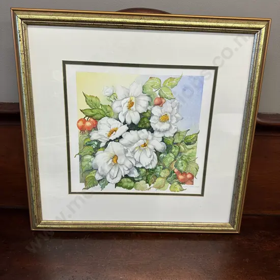 Framed Water Colour Titled Rosa Nevada Artist Lee McEwen