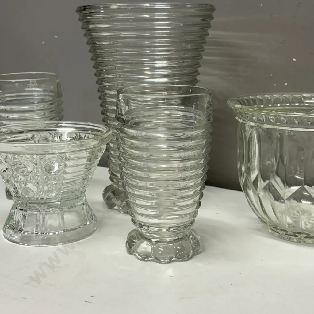 Assorted Mid Century Clear Glass items Image 1++