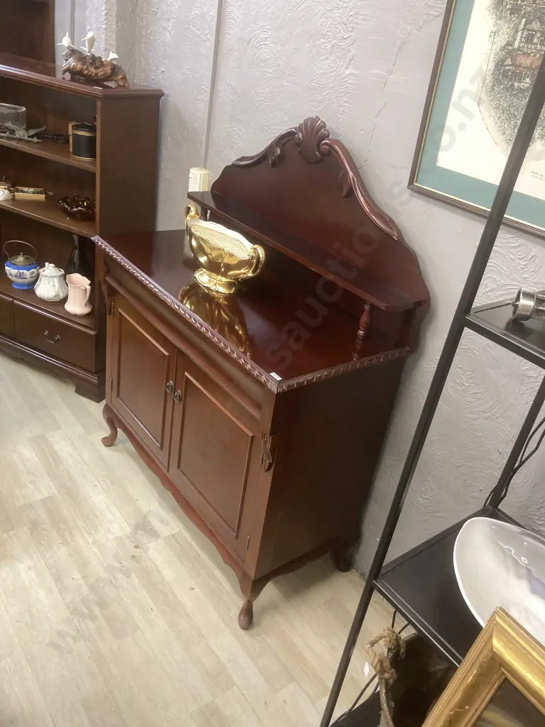 Mahogany Chiffonier, 2 Door With Flock Cutlery Drawer Insert. H134 W100 D46cm Image 1++